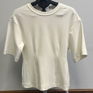 H&M Edition Cream Short-Sleeve Crewneck Top